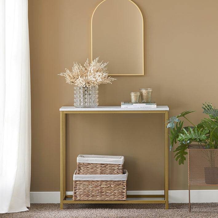Sobuy SoBuy Konsolentisch mit goldenem Metallrahmen Flurtisch Sideboard FSB29-G Blitzverkäufe