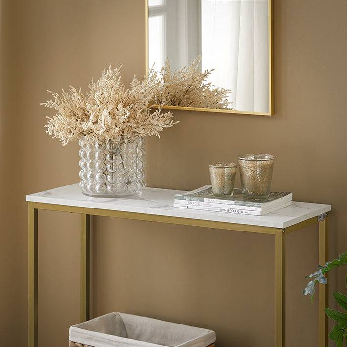 Sobuy SoBuy Konsolentisch mit goldenem Metallrahmen Flurtisch Sideboard FSB29-G Blitzverkäufe
