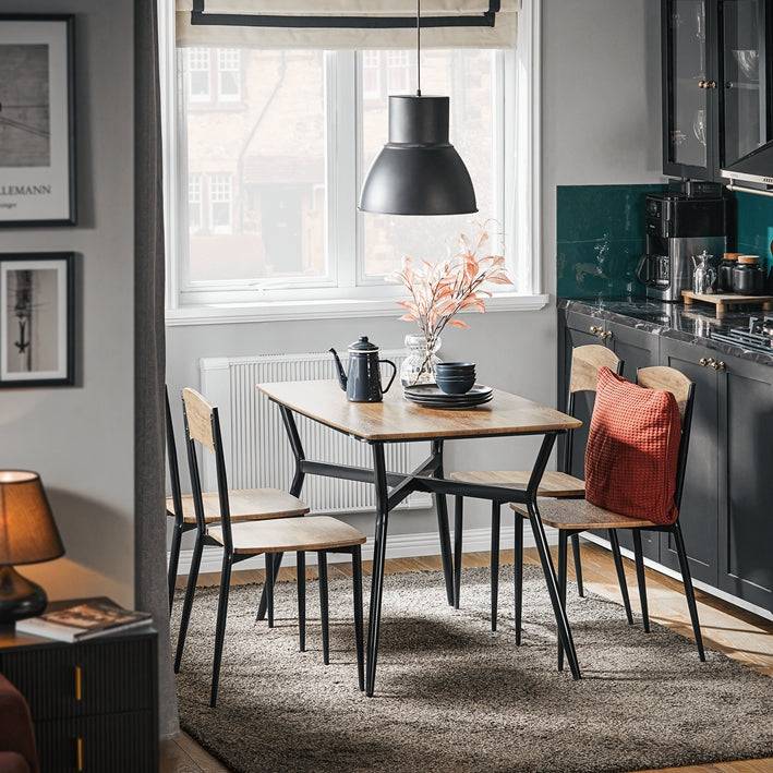 Sobuy SoBuy 5-teilig Esstisch mit 4 Stühlen Bistrotisch Sitzgruppe Küchentisch Vintgae Braun OGT49-F Online Shopping
