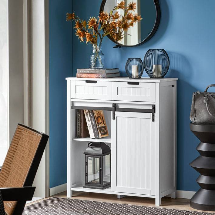 Sobuy SoBuy Küchenschrank Sideboard mit Schiebetür Kommode Buffet Weiß FSB74-K-W Lagerräumung