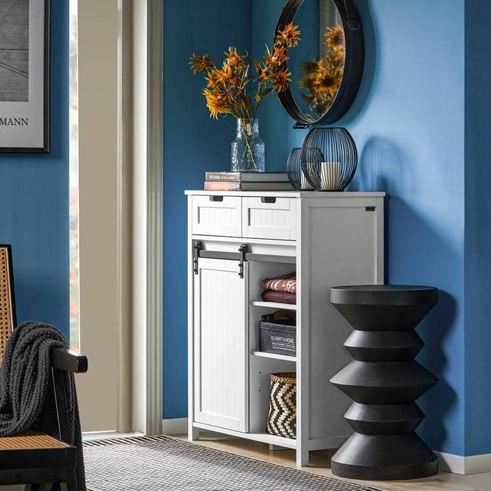 Sobuy SoBuy Küchenschrank Sideboard mit Schiebetür Kommode Buffet Weiß FSB74-K-W Lagerräumung
