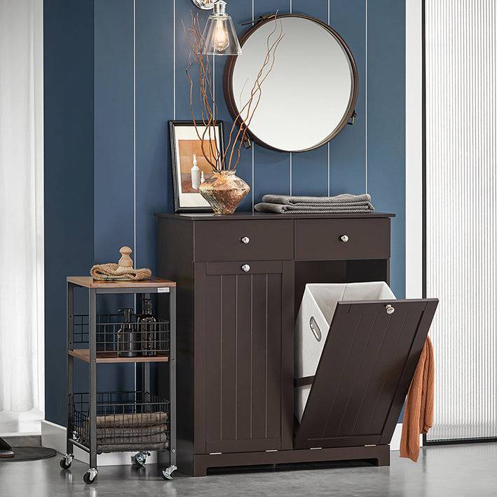 Sobuy SoBuy Wäscheschrank mit 2 Wäschesäcke Wäschesammler Wäschekorb Braun BZR33-BR Heißer Verkauf