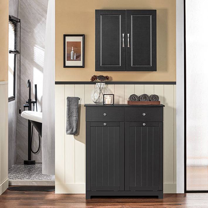 Sobuy SoBuy Wäscheschrank mit 2 Wäschesäcke Wäschesammler Wäschekorb Schwarz BZR33-SCH Top Angebot