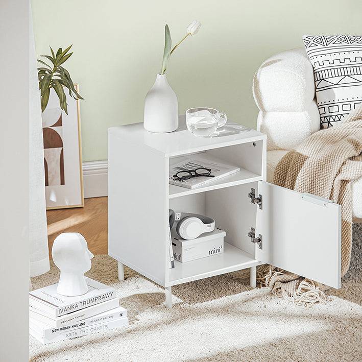 Sobuy SoBuy Nachttisch mit 1 Tür Nachtschrank Beistelltisch Sofatisch Telefontisch Weiß FBT124-W Neueste Mode