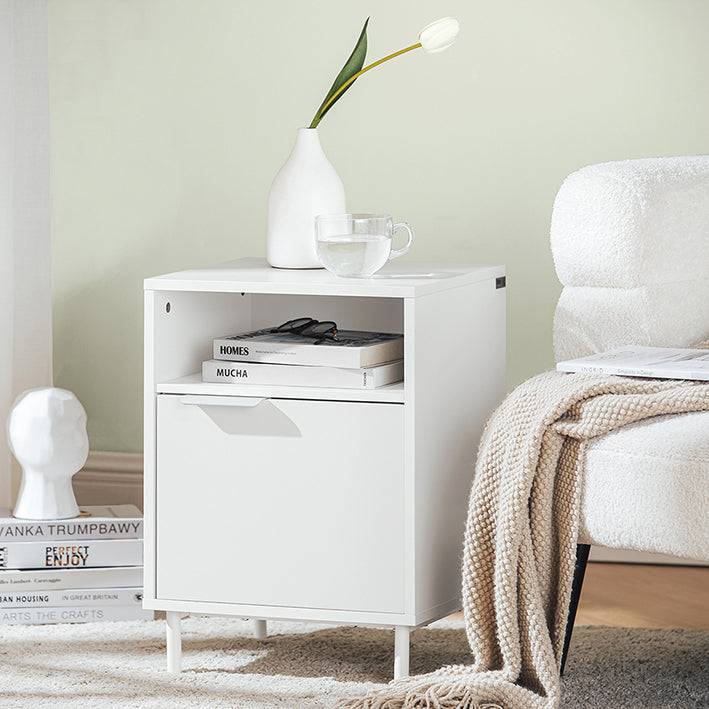 Sobuy SoBuy Nachttisch mit 1 Tür Nachtschrank Beistelltisch Sofatisch Telefontisch Weiß FBT124-W Neueste Mode