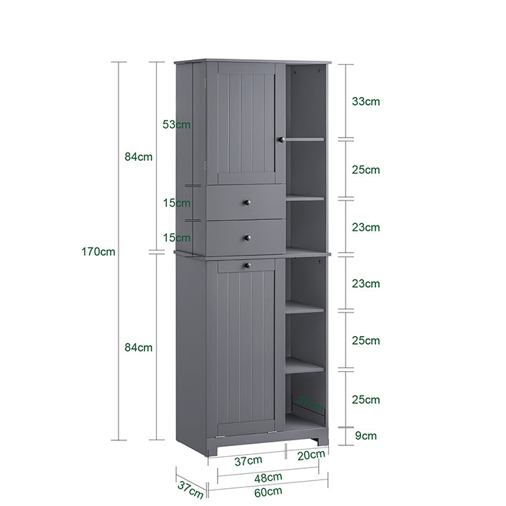 Sobuy SoBuy Hochschrank mit Wäschesack Badschrank Wäscheschrank Badregal Dunkelgrau BZR104-DG Zeitlich begrenztes Angebot