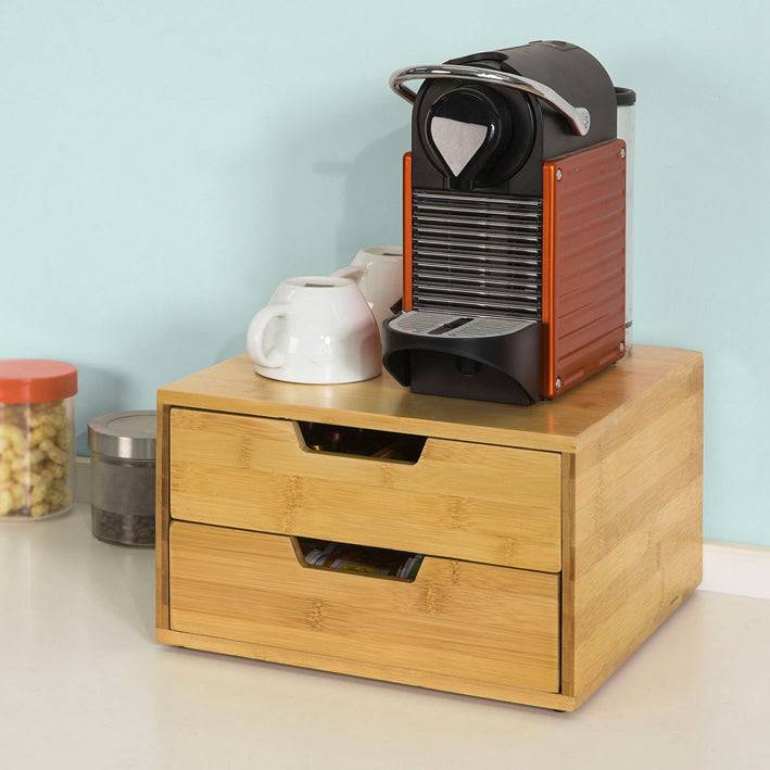 Sobuy SoBuy Kaffeekapsel Box Aufbewahrungsbox Schubladenbox Bambus FRG82-N Letzte 3 Tage