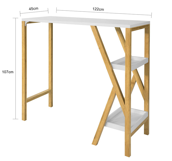 Sobuy SoBuy Design Bartisch Stehtisch Küchentisch Bambus und Weiß FWT56-W Nur noch ein Tag übrig