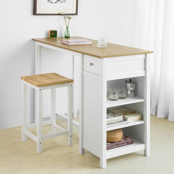 Sobuy SoBuy Bartisch Kücheninsel Küchentisch weiß-Natur FWT64-WN Riesige Rabatte