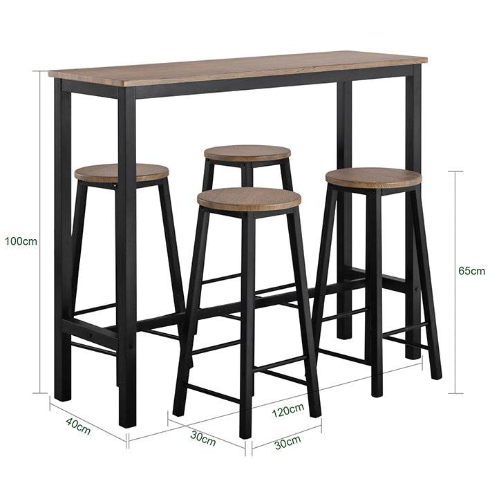 Sobuy SoBuy Bartisch mit 4 Stühlen Bartisch set Stehtisch 5-teilig OGT22-SCH Clearance-Verkauf