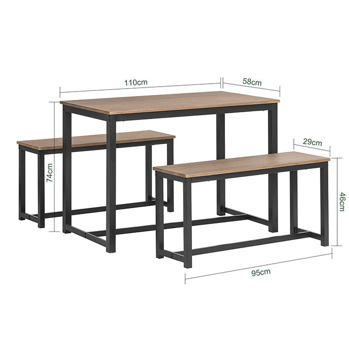 Sobuy SoBuy 3-teilig Essgruppe Sitzgruppe Küchentisch-Set OGT25-N Kostenloser Versand international