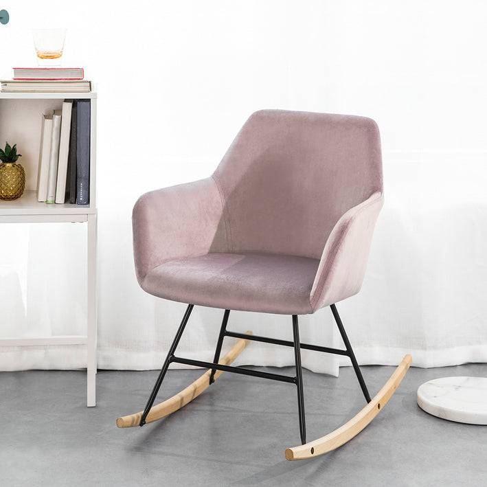 Sobuy SoBuy Schaukelsessel Schaukelstuhl aus Samt Pink FST68-P 50% Rabatt für begrenzte Zeit