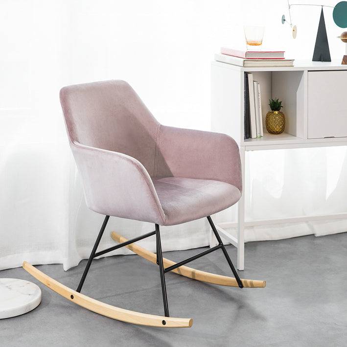 Sobuy SoBuy Schaukelsessel Schaukelstuhl aus Samt Pink FST68-P 50% Rabatt für begrenzte Zeit