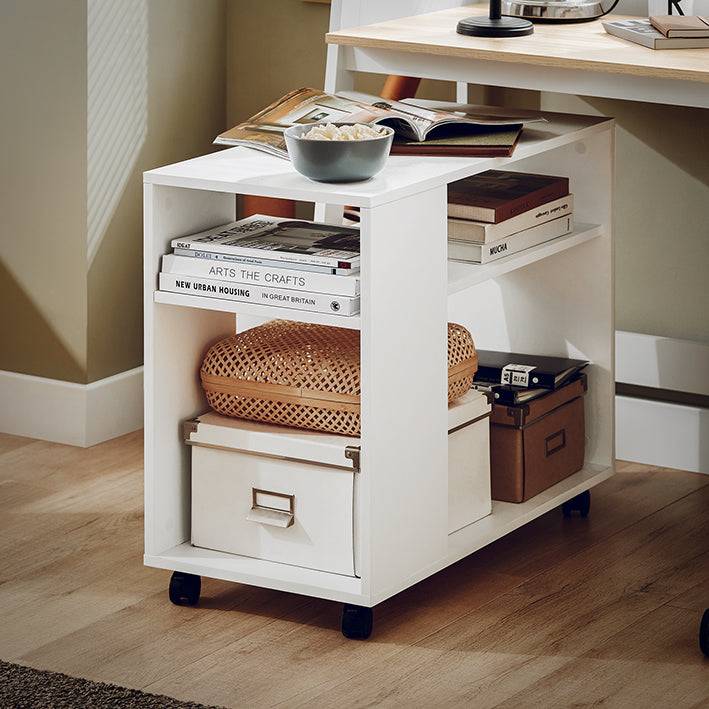 Sobuy SoBuy Beistelltisch mit Rollen Druckertisch Couchtisch Weiß FBT34-W Online