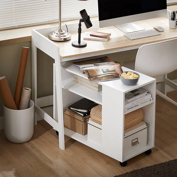 Sobuy SoBuy Beistelltisch mit Rollen Druckertisch Couchtisch Weiß FBT34-W Online