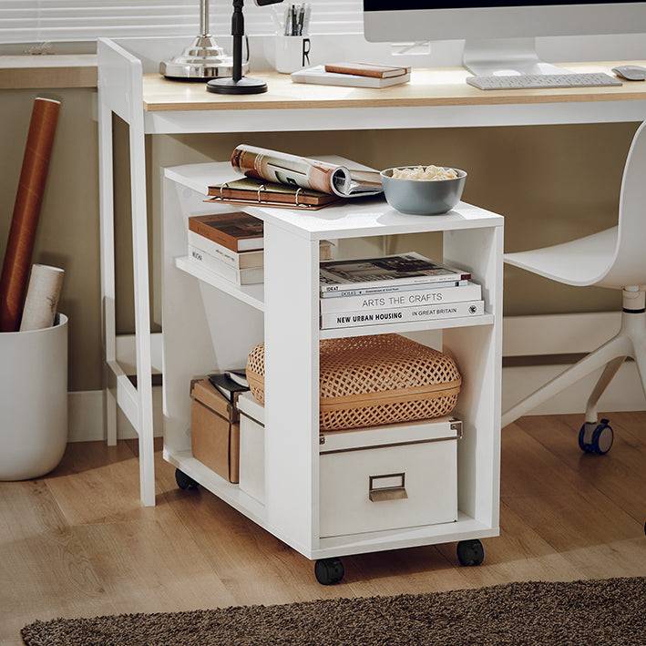 Sobuy SoBuy Beistelltisch mit Rollen Druckertisch Couchtisch Weiß FBT34-W Online