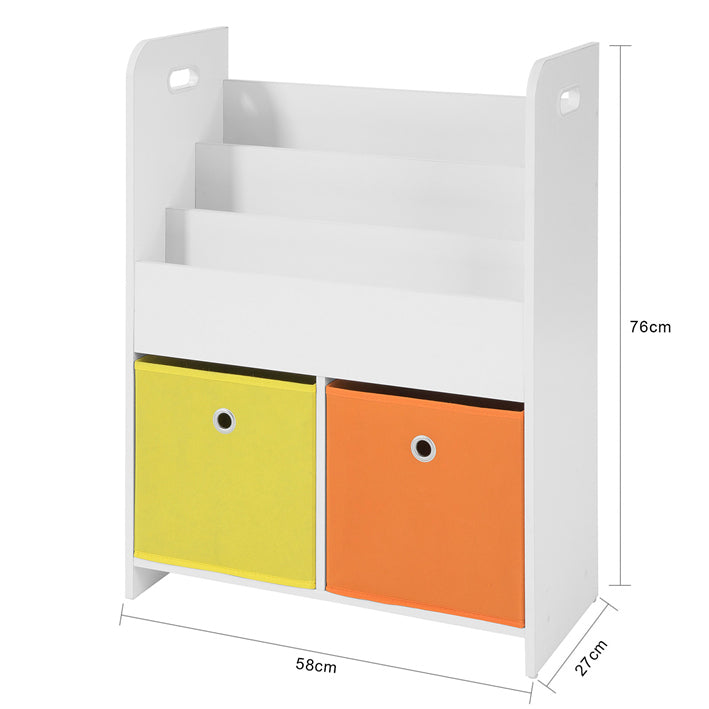 Sobuy SoBuy Kinderbücherregal Spielzeugtruhe Aufbewahrungsregal für Kinder Weiß KMB27-W Outlet
