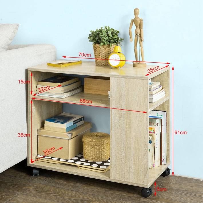 Sobuy SoBuy Beistelltisch mit Rollen Druckertisch Couchtisch Holz FBT34-N Schlussverkauf