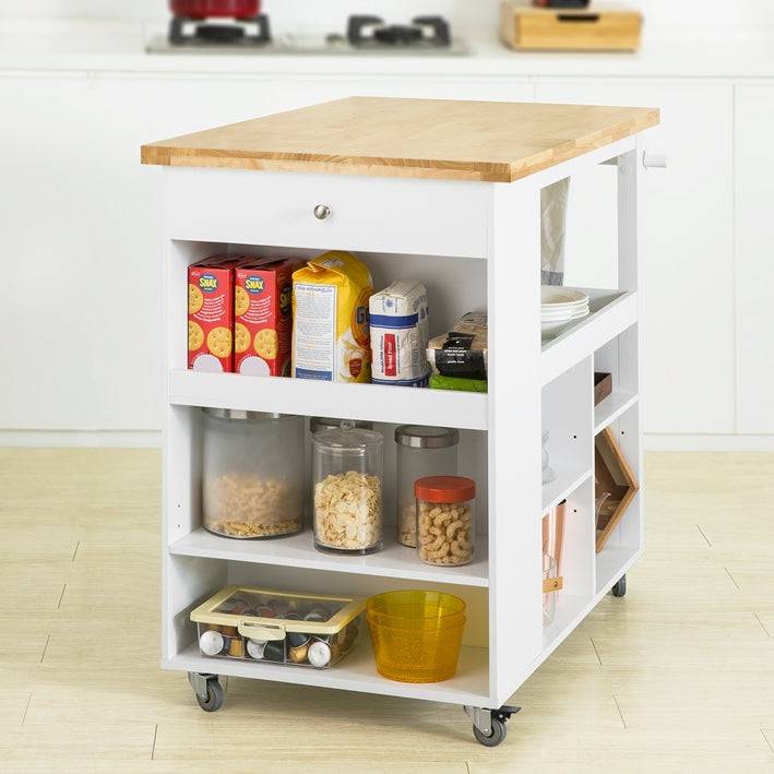 Sobuy SoBuy Desig Kücheninsel Küchenwagen Küchenschrank Sideboard auf Rollen FKW97-WN Limitierter Zeitrabatt