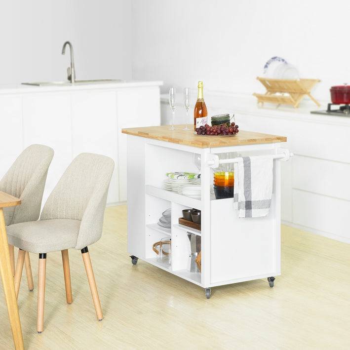 Sobuy SoBuy Desig Kücheninsel Küchenwagen Küchenschrank Sideboard auf Rollen FKW97-WN Limitierter Zeitrabatt