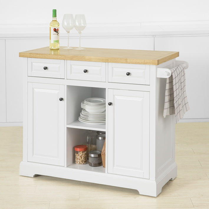 Sobuy SoBuy Kücheninsel Küchenwagen Küchenschrank Sideboard auf Rollen FKW101-WN Fabrikpreis
