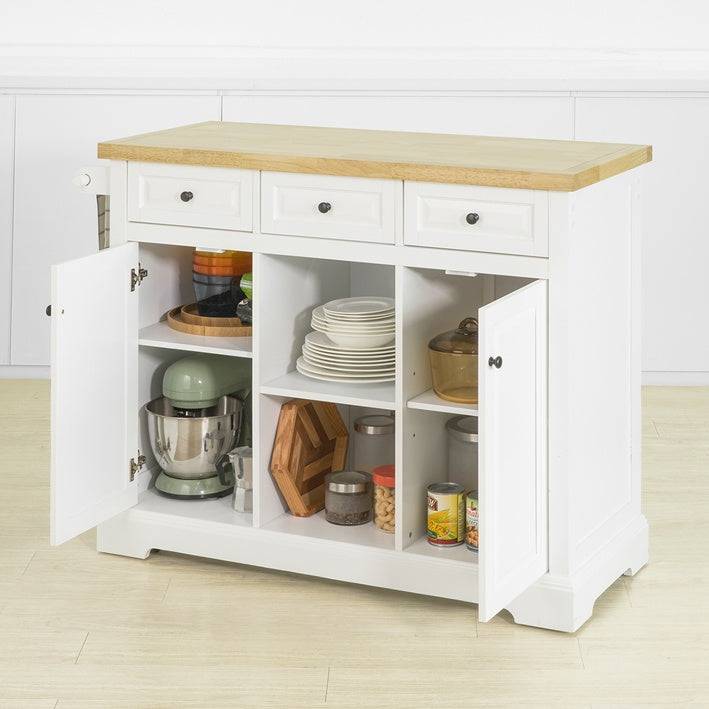 Sobuy SoBuy Kücheninsel Küchenwagen Küchenschrank Sideboard auf Rollen FKW101-WN Fabrikpreis