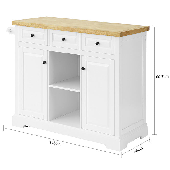Sobuy SoBuy Kücheninsel Küchenwagen Küchenschrank Sideboard auf Rollen FKW101-WN Fabrikpreis