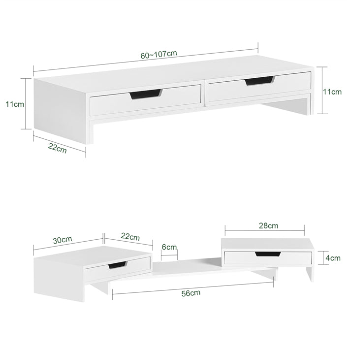 Sobuy SoBuy Design Monitorerhöhung für 2 Monitore Monitorständer mit 2 Schubladen Bambus BBF04-W Großer Ausverkauf