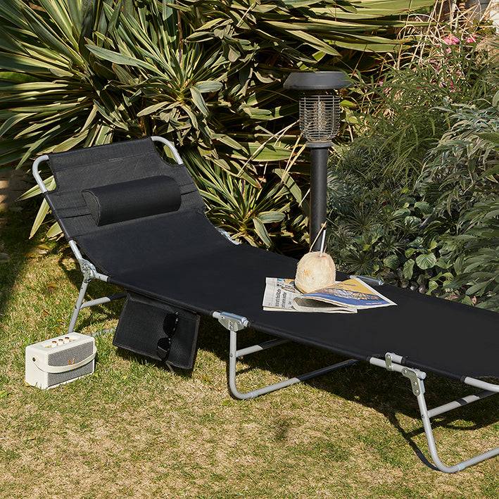 Sobuy SoBuy Strandliege Gartenliege Sonnenliege klappbar Schwarz OGS35-SCH Blitzangebot