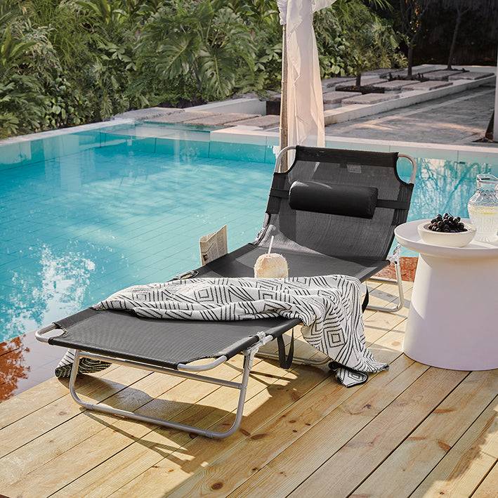 Sobuy SoBuy Strandliege Gartenliege Sonnenliege klappbar Schwarz OGS35-SCH Blitzangebot