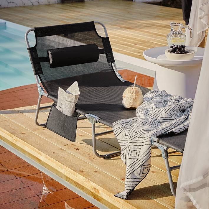 Sobuy SoBuy Strandliege Gartenliege Sonnenliege klappbar Schwarz OGS35-SCH Blitzangebot