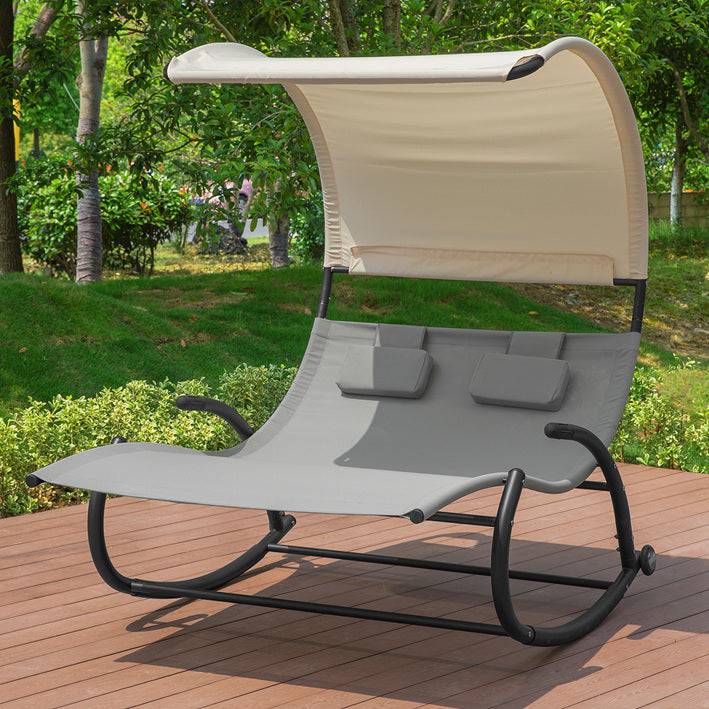 Sobuy SoBuy Schaukelliege für 2 Personen Sonnenliege mit Rollen Gartenbett mit Sonnendach OGS50-HG Große Rabatte