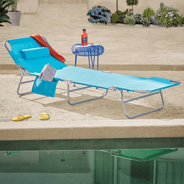Sobuy SoBuy Strandliege Gartenliege Sonnenliege klappbar Blau OGS35-B Räumungsverkauf
