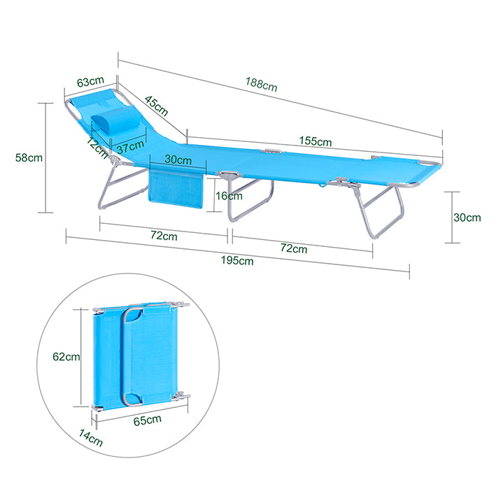 Sobuy SoBuy Strandliege Gartenliege Sonnenliege klappbar Blau OGS35-B Räumungsverkauf