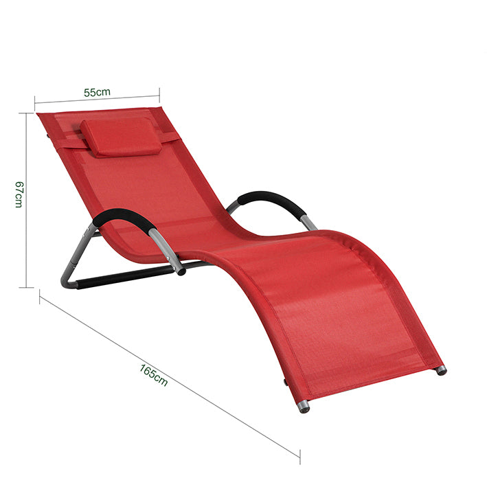 Sobuy SoBuy Gartenliege Sonnenliege Liegestuhl Rot OGS38-R Tiefpreis