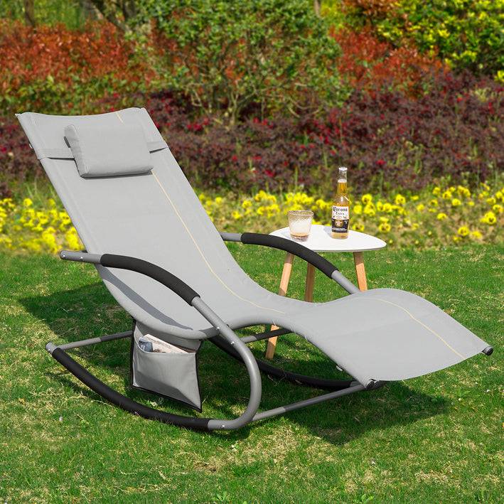 Sobuy SoBuy 2-er Set Gartenliege Sonnenliege mit Tasche Liegestuhl Grau OGS28-HGx2 Wochenangebot
