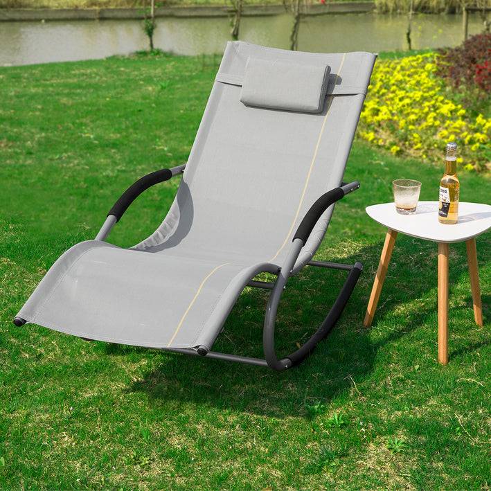Sobuy SoBuy 2-er Set Gartenliege Sonnenliege mit Tasche Liegestuhl Grau OGS28-HGx2 Wochenangebot