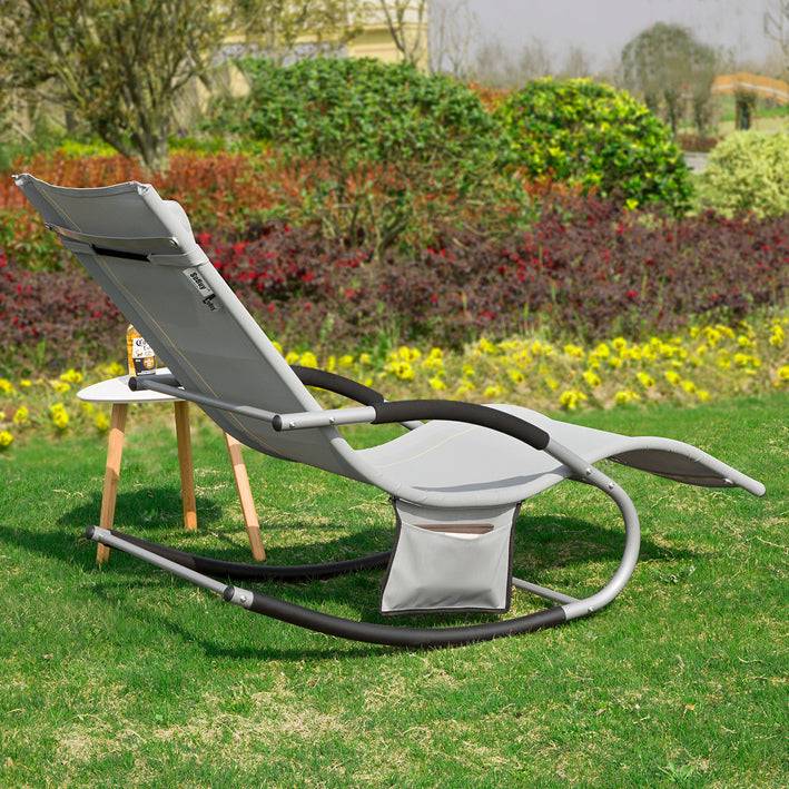 Sobuy SoBuy 2-er Set Gartenliege Sonnenliege mit Tasche Liegestuhl Grau OGS28-HGx2 Wochenangebot