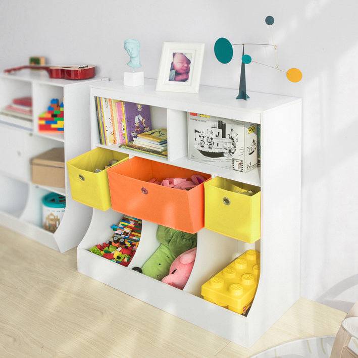 Sobuy SoBuy Kinderbücherregal Spielzeugtruhe Aufbewahrungsregal für Kinder Weiß KMB26-W Neueste Stile