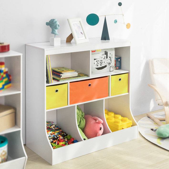 Sobuy SoBuy Kinderbücherregal Spielzeugtruhe Aufbewahrungsregal für Kinder Weiß KMB26-W Neueste Stile