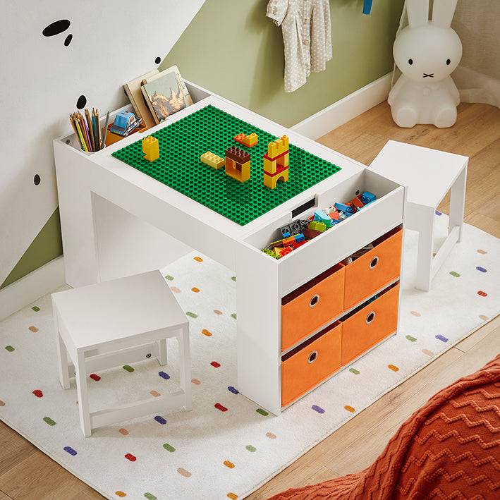 Sobuy SoBuy Kindertisch mit 2 Stühlen Kindersitzgruppe Spieltisch Aktivitätstisch für Kinder Weiß| KMB75-W Bis zu 50% Rabatt
