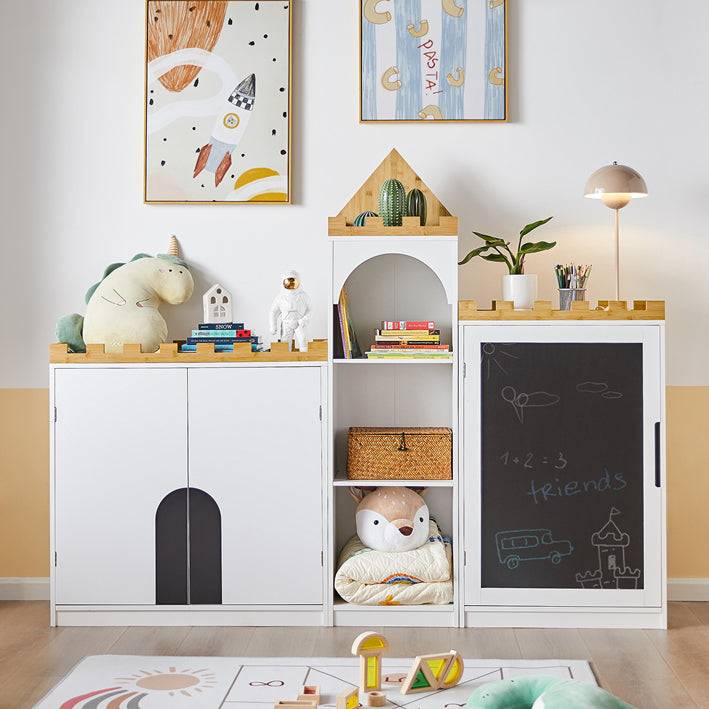 Sobuy SoBuy Kinderregal mit Tafel Aufbewahrungsschrank Kinderzimmer KMB43-W 50% Rabatt mit kostenlosem Versand