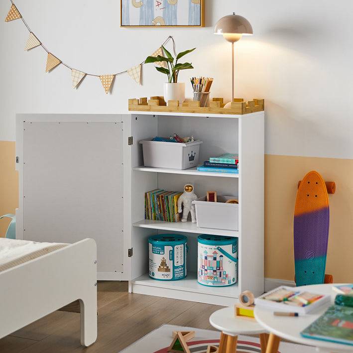 Sobuy SoBuy Kinderregal mit Tafel Aufbewahrungsschrank Kinderzimmer KMB43-W 50% Rabatt mit kostenlosem Versand