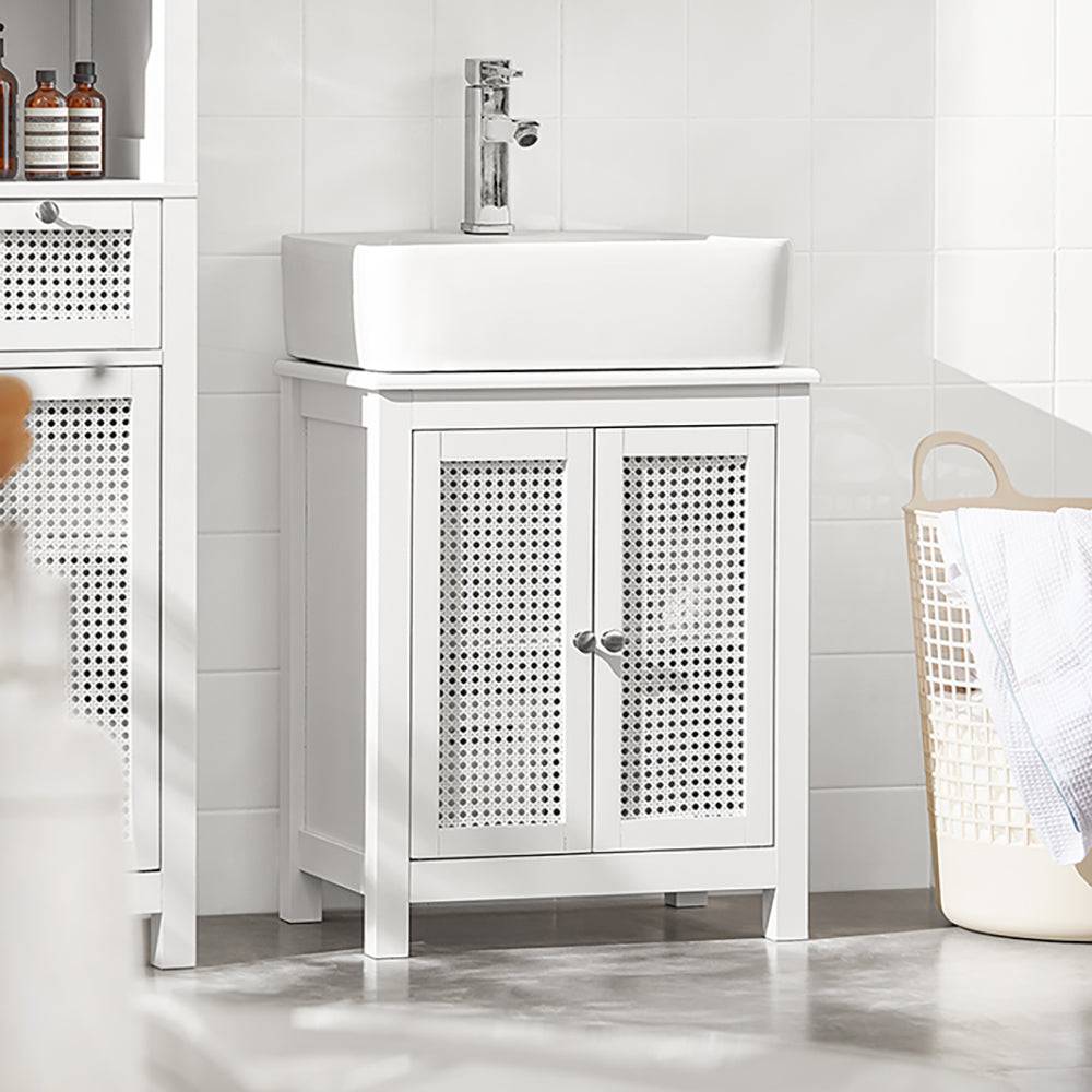 Sobuy SoBuy Waschbeckenunterschrank Badezimmerschrank Weiß Landhaus BZR35-W Clearance-Verkauf
