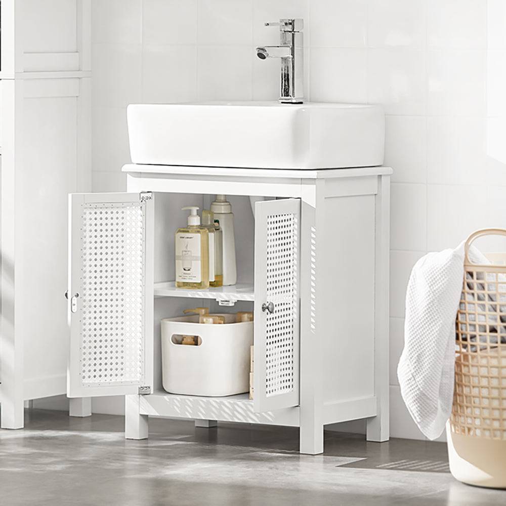 Sobuy SoBuy Waschbeckenunterschrank Badezimmerschrank Weiß Landhaus BZR35-W Clearance-Verkauf