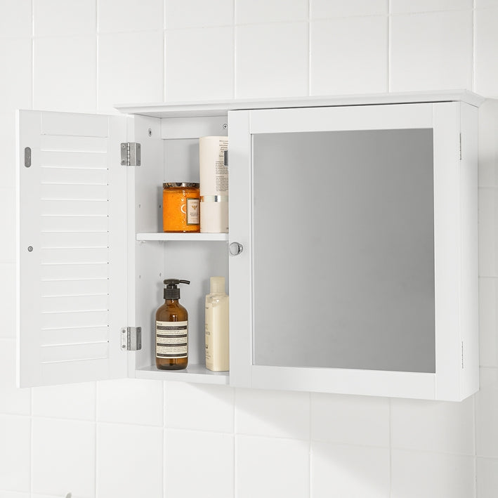 Sobuy SoBuy Spiegelschrank Hängeschrank mit Spiegeltür Badschrank Weiß BZR55-W Kostenloser Versand international