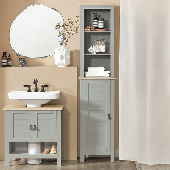 Sobuy SoBuy Bad Hochschrank Badschrank Badregal Badezimmerschrank BZR68-HG Begrenzt auf 3 Tage