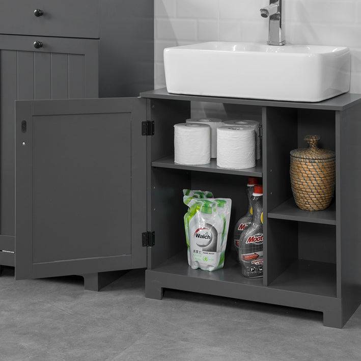 Sobuy SoBuy Waschbeckenunterschrank Badezimmerschrank Dunkelgrau BZR38-DG Speichern exportieren