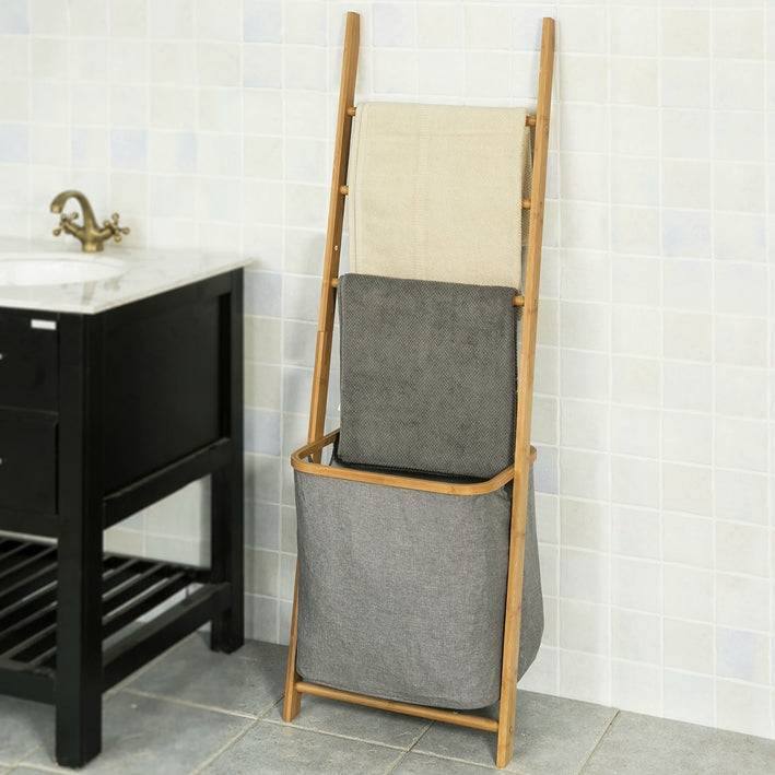 Sobuy SoBuy Handtuchleiter Wäschebeutel Bambus FRG263-N 2025