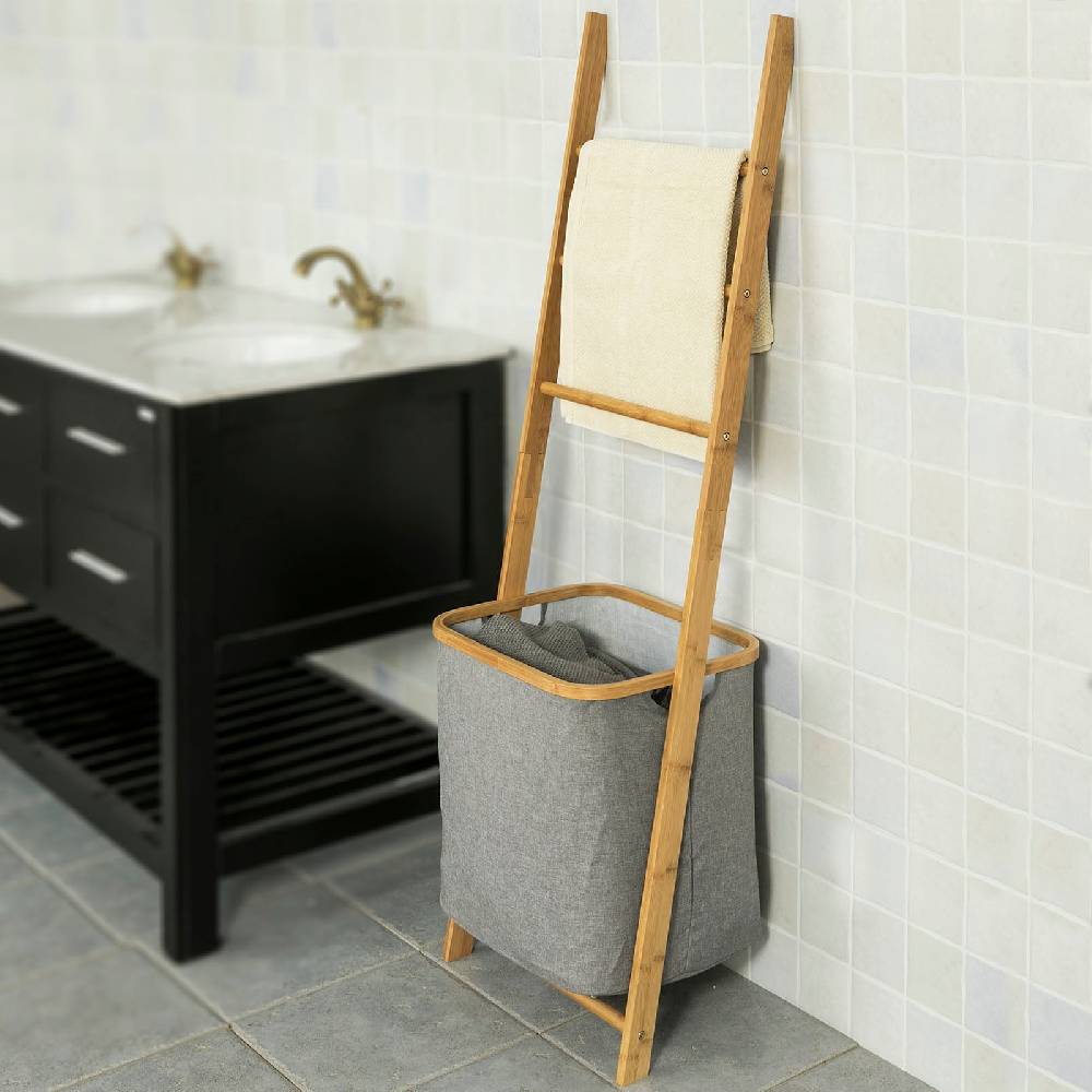 Sobuy SoBuy Handtuchleiter Wäschebeutel Bambus FRG263-N 2025